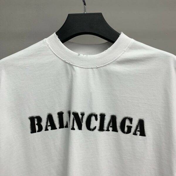 Balenciaga front and back T-shirt with blurred letters