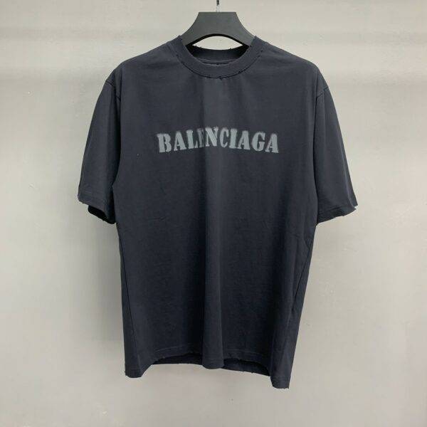 Balenciaga front and back T-shirt with blurred letters