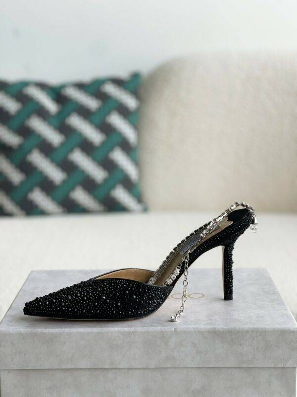 Jimmy Choo/Saeda 100 Lady Crystal Chain Heels JC