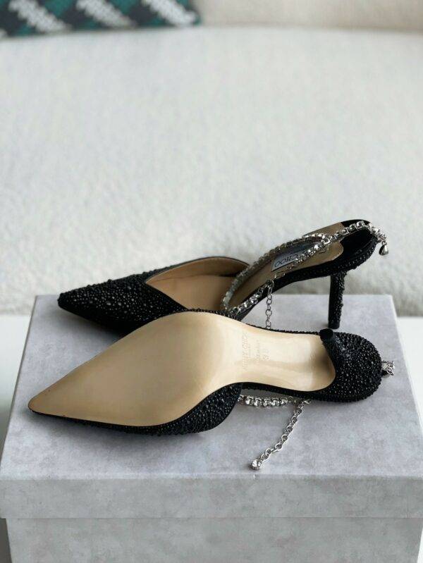 Jimmy Choo/Saeda 100 Lady Crystal Chain Heels JC