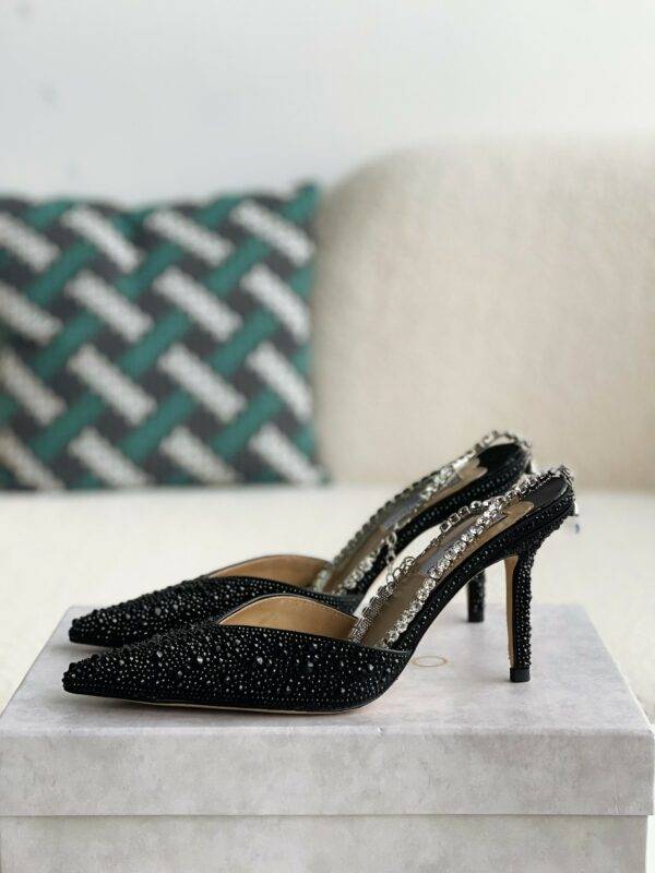 Jimmy Choo/Saeda 100 Lady Crystal Chain Heels JC