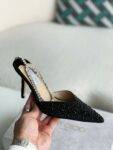 Jimmy Choo/Saeda 100 Lady Crystal Chain Heels JC