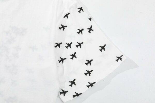 Louis Vuitton 23ss small plane full print pattern gold classic T-shirt