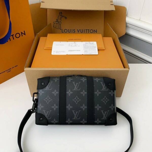 Louis Vuitton's new Sac Plat Horizontal Zippé men's black flower briefcase M45165 Size:  22.5*14*5cm