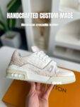 【Handmade Custom】Louis Vuitton Himalayan Crocodile Leather Trainer Sneakers