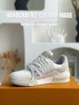 【Handmade Custom】Louis Vuitton Himalayan Crocodile Leather Trainer Sneakers