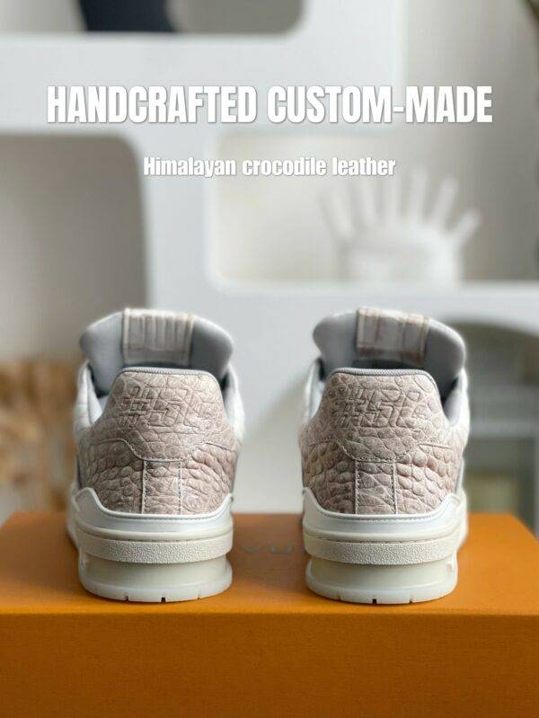 【Handmade Custom】Louis Vuitton Himalayan Crocodile Leather Trainer Sneakers
