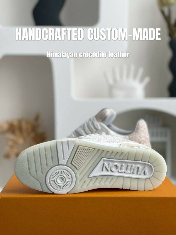 【Handmade Custom】Louis Vuitton Himalayan Crocodile Leather Trainer Sneakers
