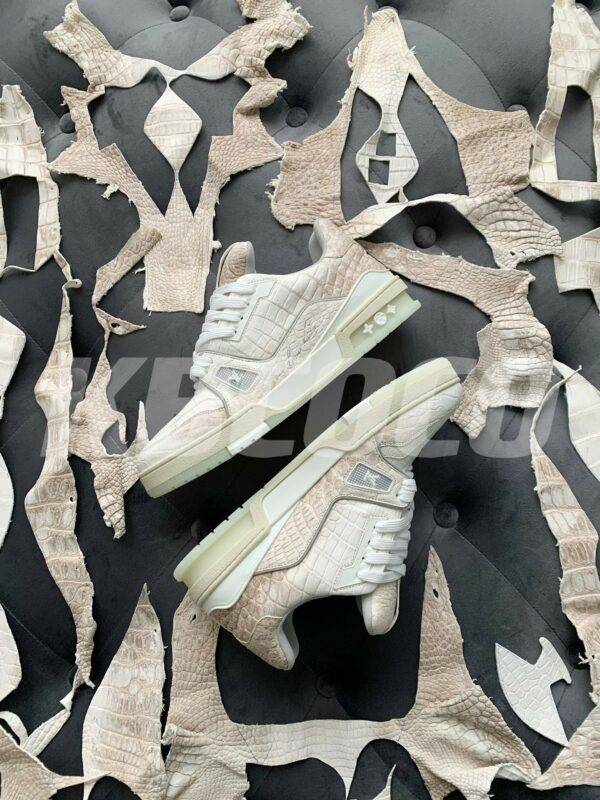 【Handmade Custom】Louis Vuitton Himalayan Crocodile Leather Trainer Sneakers