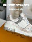 【Handmade Custom】Louis Vuitton Himalayan Crocodile Leather Trainer Sneakers