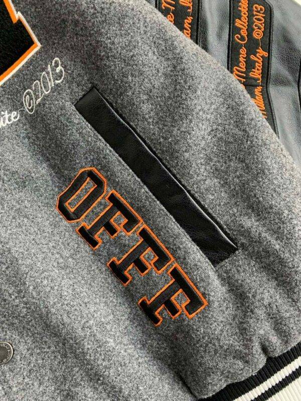 OFF-WHITE  FW21  Alphabet pattern Baseball uniform