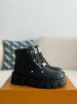 LOUIS VUITTON Leather Round toe lace-up boots